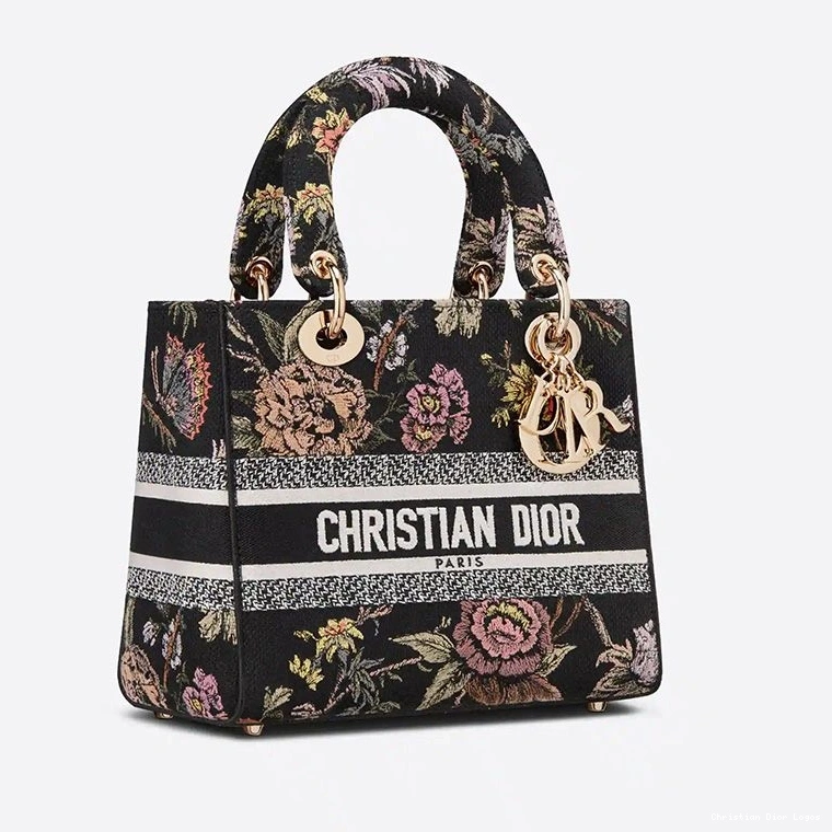 Cheap Motif Black Lady Jardin Bag D-lite Botanique Canvass Medium 0720 Luxury